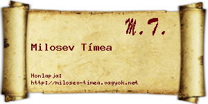 Milosev Tímea névjegykártya